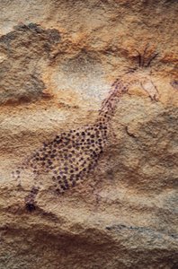 长颈鹿，洞穴壁画，牧业时期（公元前4000-2500年），Tassili n