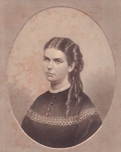爱达-金斯曼（1845-1871）的肖像，爱德华-阿奇博尔德-万利斯牧师的妻子，由FE-琼斯雕刻，约1870年 作者 沃尔特·查尔斯·米尔斯