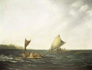 汤加独木舟（布面油画） 作者 约翰·韦伯 (John Webber)