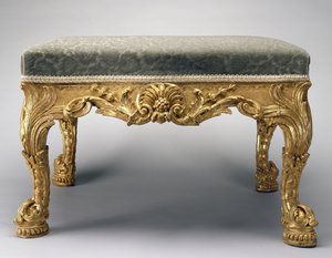 伦敦斯宾塞宫的棕榈室凳，约1757年（石灰木，烫金和室内装潢） 作者 约翰（attr.to）瓦尔迪