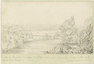 特伦特河畔柏顿桥梁和城镇：钢笔画，nd [c 1817]（绘图） 作者 约翰·奥尔波特
