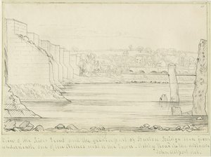 特伦特河畔柏顿桥梁和城镇：钢笔画，nd [c 1817]（绘图） 作者 约翰·奥尔波特