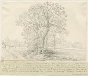 利奇菲尔德 - 横跨斯托池的视图：钢笔画，nd [1826]（绘图） 作者 约翰·奥尔波特