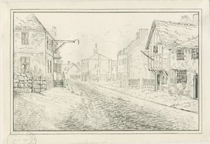 Rugeley镇-通往Lichfield路的Wolseley桥：钢笔和墨水绘画，nd [1814] 作者 约翰·奥尔波特