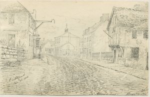 鲁奇利镇（Rugeley Town）：钢笔和墨水绘画，1813年11月26日 作者 约翰·奥尔波特