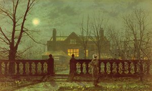 1882年，月光下的花园中的一位女士 作者 约翰·阿特金森·格里姆肖