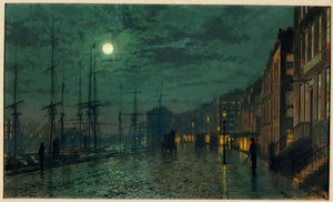 月光下的城市码头 作者 John Atkinson Grimshaw