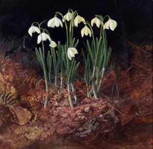 Perce neige（perce-neige）。约翰-阿特金森-格里姆肖（1836-1893 年）的绘画作品 作者 约翰·阿特金森·格里姆肖