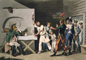俄罗斯的忠诚和英雄主义：斯摩棱斯克的农民，由John Heaviside Clark(约1771-1863)和Matthew Dubourg(fl.1813-20)雕刻，出自《历史、军事和海军轶事》，由Edward Orme(1774-c.1820)出版，1816(水印) 作者 约翰·奥古斯都（之后）阿特金森