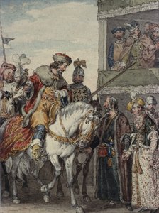 约翰王子（1167-1216）和阿什比武器通道的犹太人艾萨克