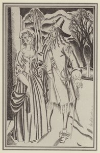 丹尼尔·笛福 (Daniel Defoe) 为摩尔·弗兰德斯 (Moll Flanders) 绘制的插图（平版印刷） 作者 约翰奥斯汀