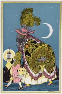 瓷器中的流氓 "插图，《十八世纪诗歌杂录》（彩色石版画）