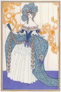 瓷器中的流氓 "插图，《十八世纪诗歌杂录》（彩色石版画）