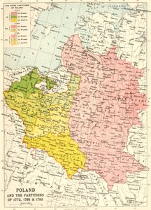 波兰和1772年，1793年和1795年的分区，c1920年。