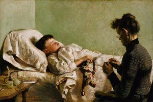 病中的孩子》，1893年。 作者 约翰·邦德·弗朗西斯科