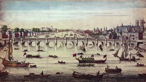 向西看的威斯敏斯特桥，由J. Bowles出版，1747年