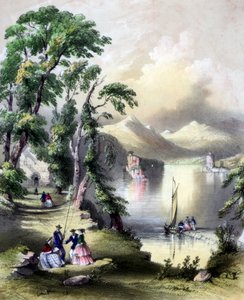 基拉尼湖（Lake Killarney），与19世纪爱尔兰因尼斯法伦修道院（Innisfallen Abbey）的废墟。