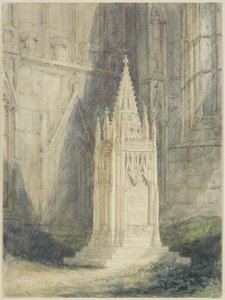 Design for Chatterton Cenotaph in St Mary Redcliffe Church (watercolor & bodycolour over pencil, with chalk & scratching out, on paper) 作者 约翰·布里顿