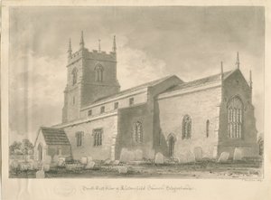 Alstonfield教堂：乌贼墨画，1839年 作者 约翰·巴克勒