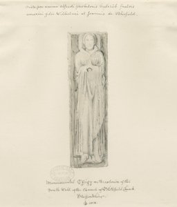 Blithfield教堂-纪念雕像：彩色素描，1823年 作者 约翰·巴克勒