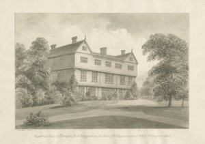 布劳顿·霍尔（Broughton Hall）：棕褐色素描，1848年 作者 约翰·巴克勒
