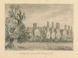 白金汉郡-Chenies Hall：棕褐色绘画，1824年 作者 约翰·巴克勒