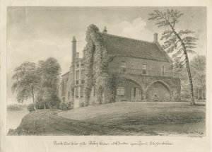 Burton-upon-Trent Abbey: sepia drawing 作者 约翰·巴克勒