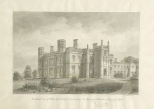 Butterton Hall: sepia drawing