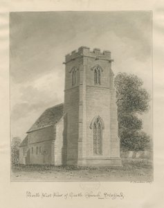 Castle Church - Church: sepia drawing 作者 约翰·巴克勒
