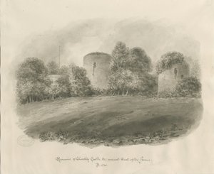 Chartley Castle: sepia drawing 作者 约翰·巴克勒