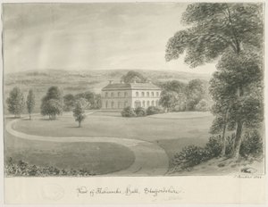 Cheddleton-Ashcombe Hall：棕褐色绘画，1844年 作者 约翰·巴克勒