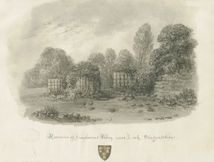 Dieulacres修道院：棕褐色水墨画，1847年 作者 约翰·巴克勒