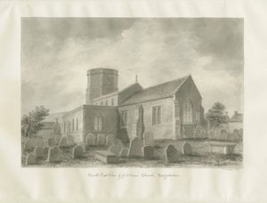 Dilhorne Church: sepia drawing 作者 约翰·巴克勒