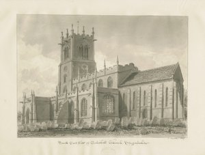 Eccleshall 教堂：棕褐色绘图 作者 约翰·巴克勒