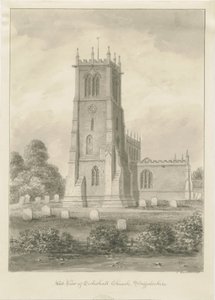 Eccleshall Church: sepia drawing 作者 约翰·巴克勒