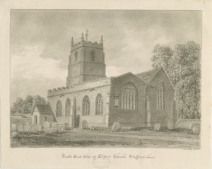 埃尔福德教堂（Elford Church）：棕褐色素描，1838年 作者 约翰·巴克勒