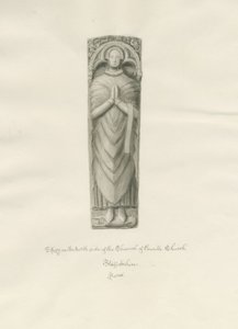 Enville Church - Effigy: sepia drawing 作者 约翰·巴克勒