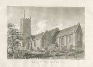 恩维尔教堂（Enville Church）：棕褐色素描，1846年 作者 约翰·巴克勒