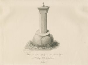 Font at Betley Church: sepia drawing 作者 约翰·巴克勒