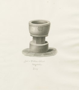 迪尔霍恩教堂（Dilhorne Church）的字体：深褐色绘图，1847年 作者 约翰·巴克勒
