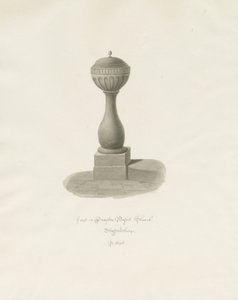 德雷顿·巴塞特教堂（Drayton Bassett Church）中的字体：棕褐色绘画，1848年 作者 约翰·巴克勒