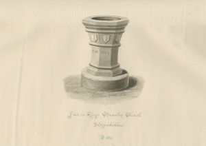 国王布罗姆利教堂的字体：棕褐色绘画，1839年 作者 约翰·巴克勒