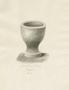 Longnor Church中的字体：棕褐色绘图 作者 约翰·巴克勒