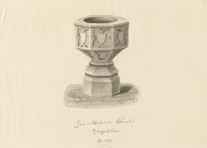 Font in Wichnor Church: sepia drawing 作者 约翰·巴克勒