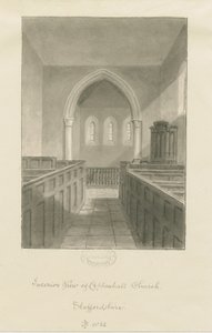 Interior of Coppenhall Church: sepia drawing 作者 约翰·巴克勒