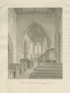 Interior of Standon Church: sepia drawing 作者 约翰·巴克勒