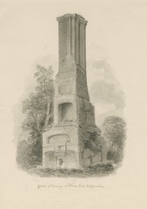 皮拉顿厅（Pillaton Hall）-厨房烟囱：棕褐色绘图（渐晕），编号[1841]（绘图） 作者 约翰·巴克勒