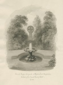 罗尔斯顿大厅-古代十字架：棕褐色绘画，1848年 作者 约翰·巴克勒