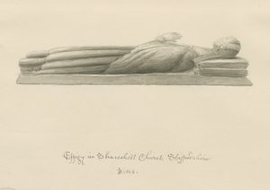 Shareshill 教堂 - 不朽的肖像 [Cassandra Swynnerton]：棕褐色水洗画 作者 约翰·巴克勒