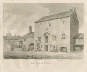 Stafford - Water Mill: sepia wash drawing 作者 约翰·巴克勒